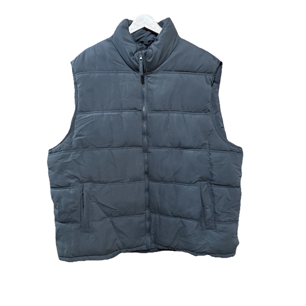 TRICOTS ST RAPHAEL Mens XXL‎ Full Zip Puffer Vest Anchor Grey EUC